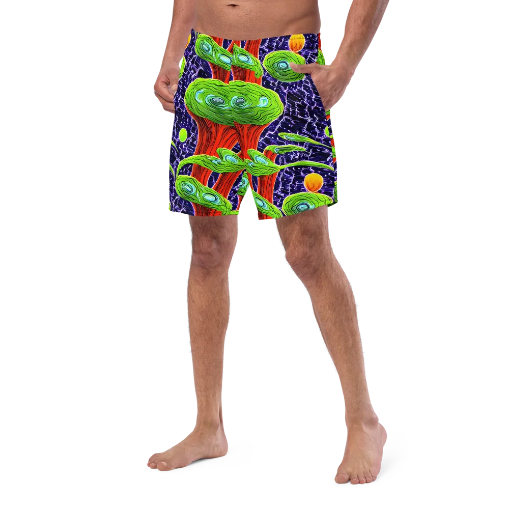 Psychedelic Grove on Swim Trunks — Left Front
