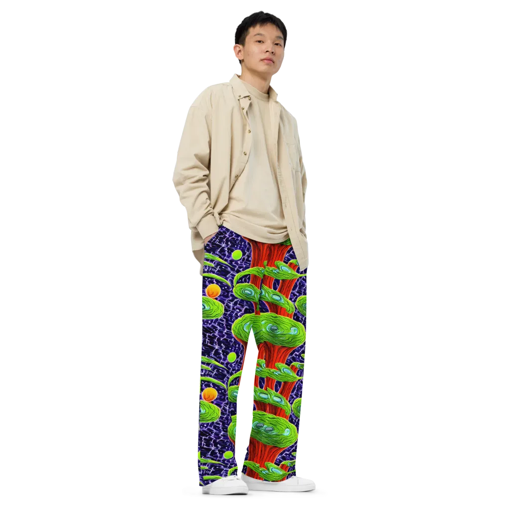 Psychedelic Grove on Wide-Leg Pants — Right Front