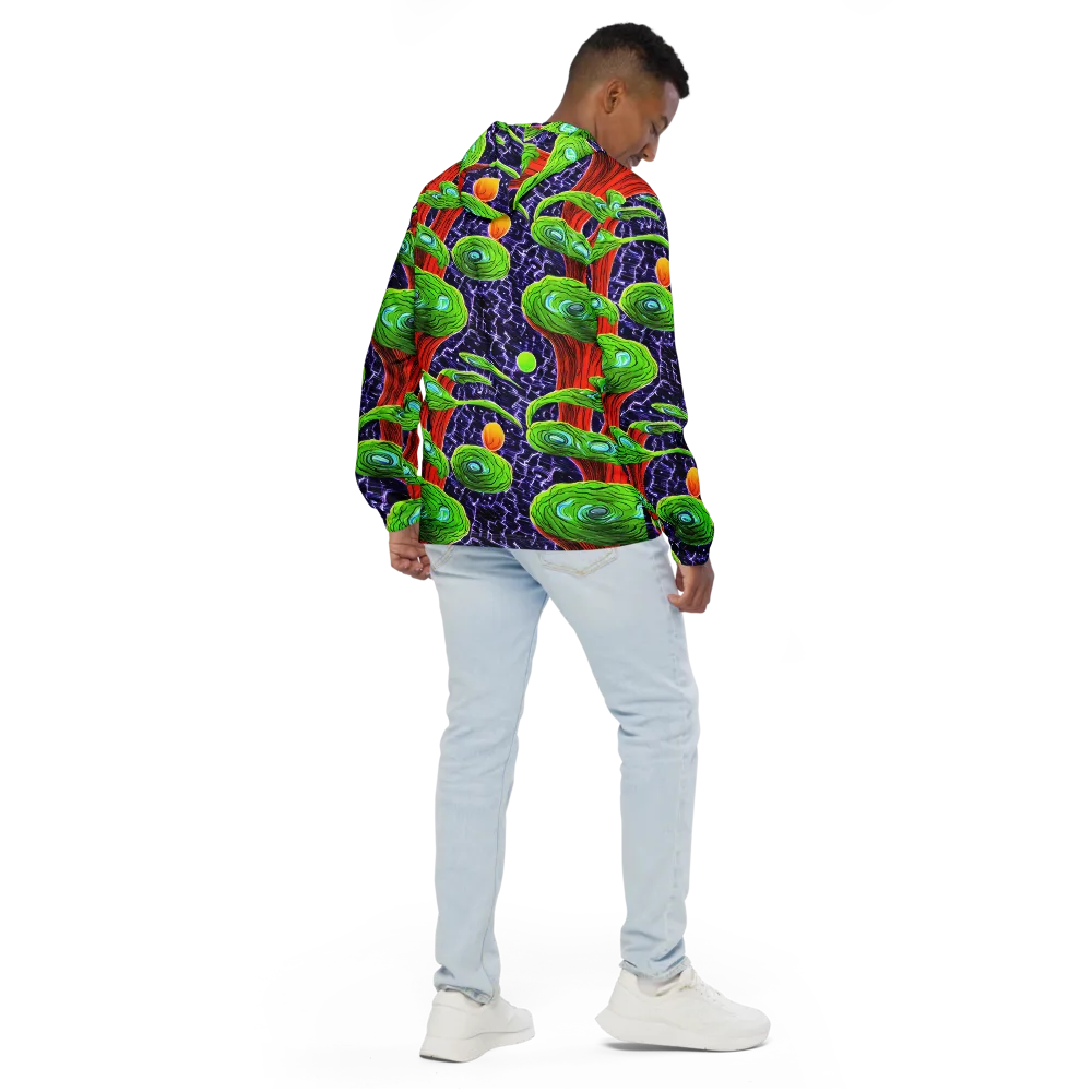 Psychedelic Grove on Men's Windbreaker — Back