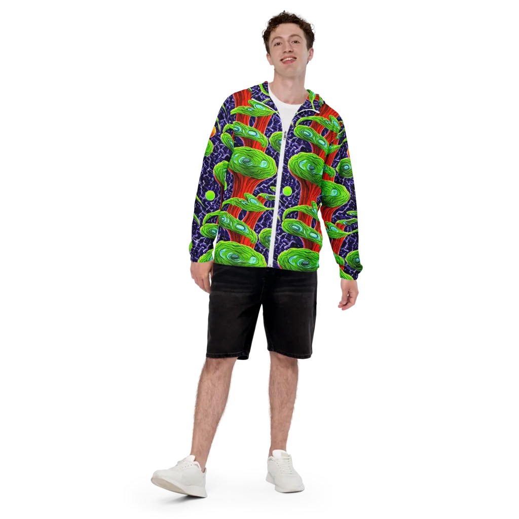 Psychedelic Grove on Men's Windbreaker — Front
