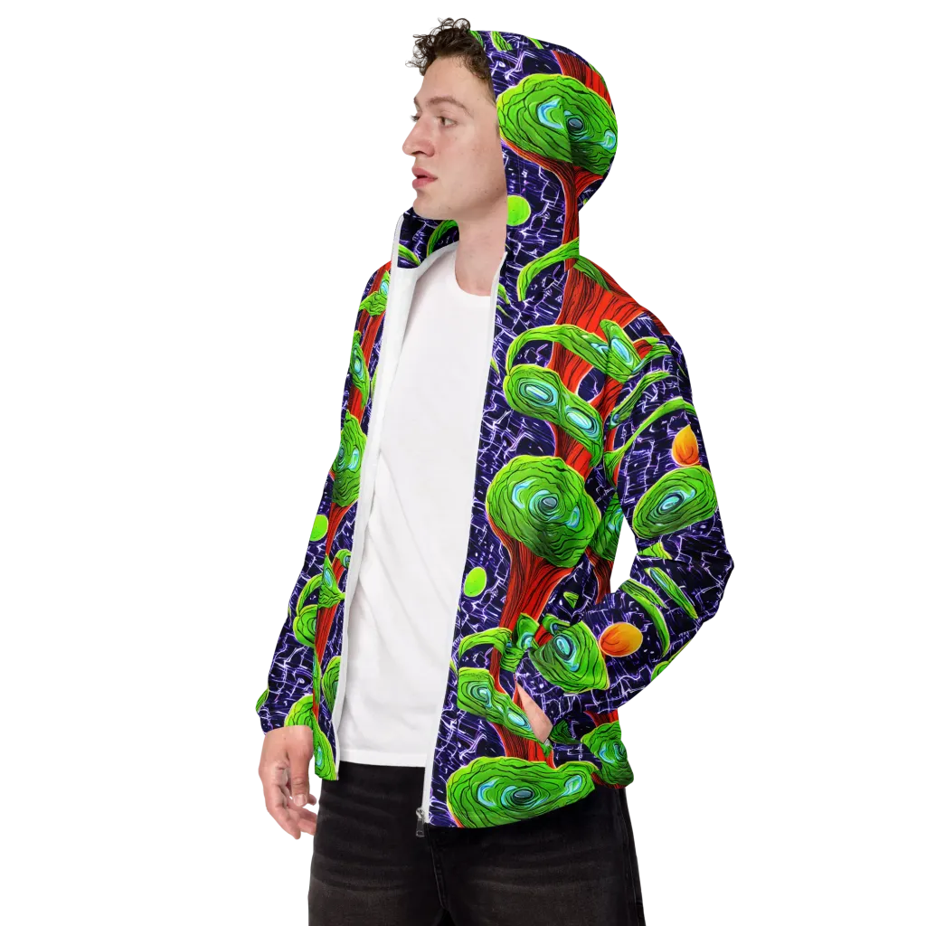 Psychedelic Grove on Men's Windbreaker — Left Front