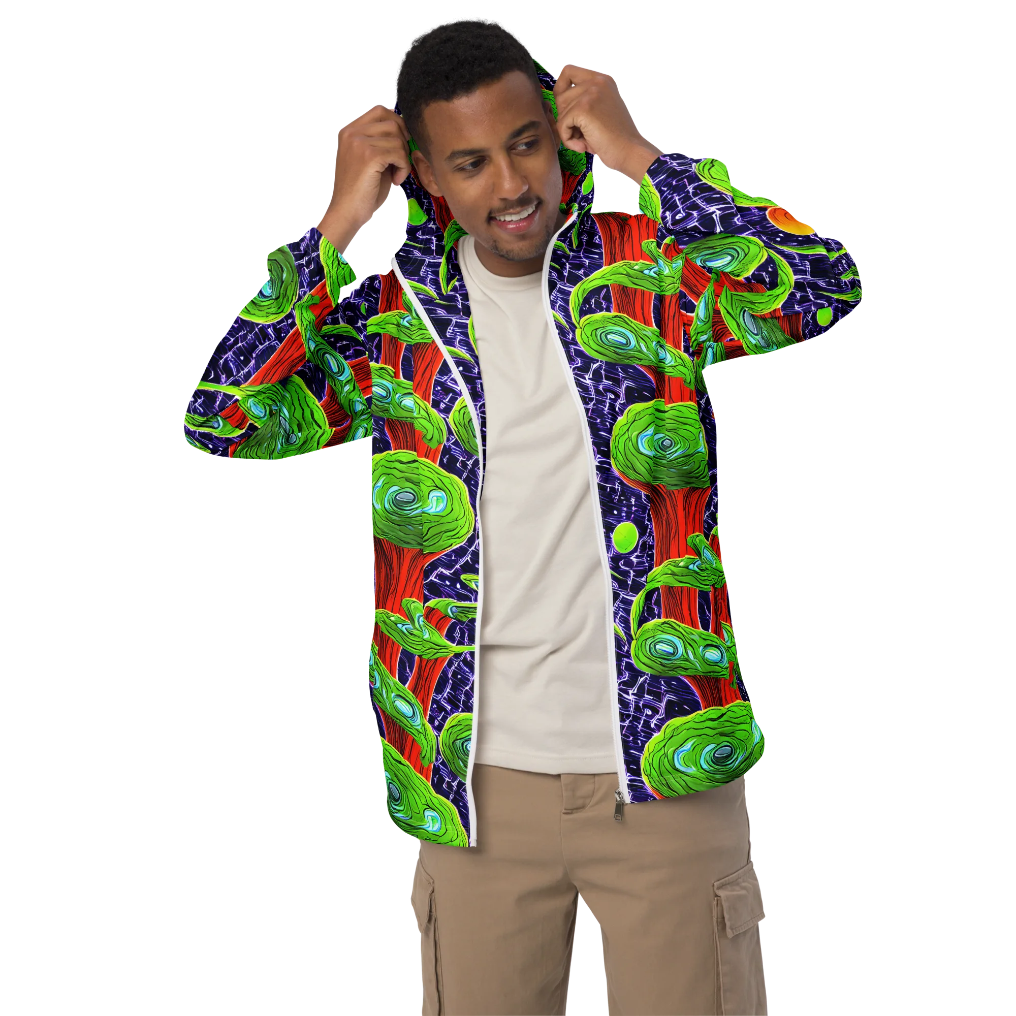 Psychedelic Grove on Men's Windbreaker — Front