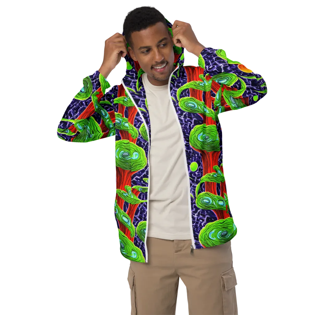 Psychedelic Grove on Men's Windbreaker — Front
