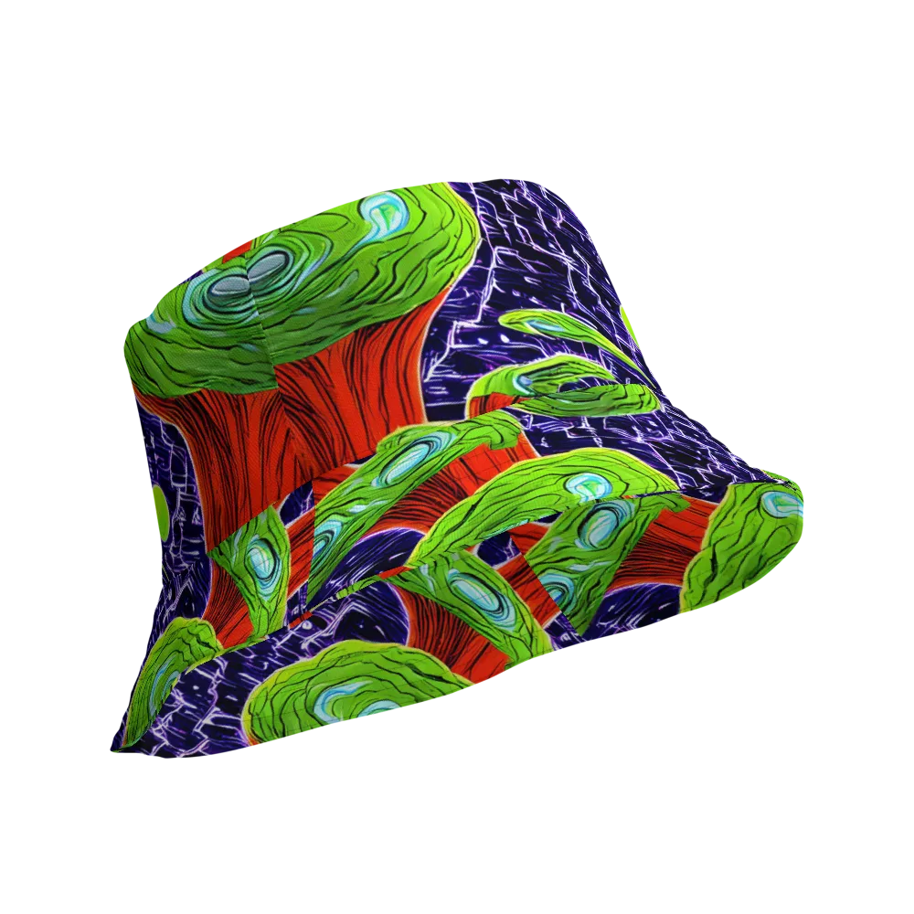 Psychedelic Grove on Reversible Bucket Hat — Product details Outside