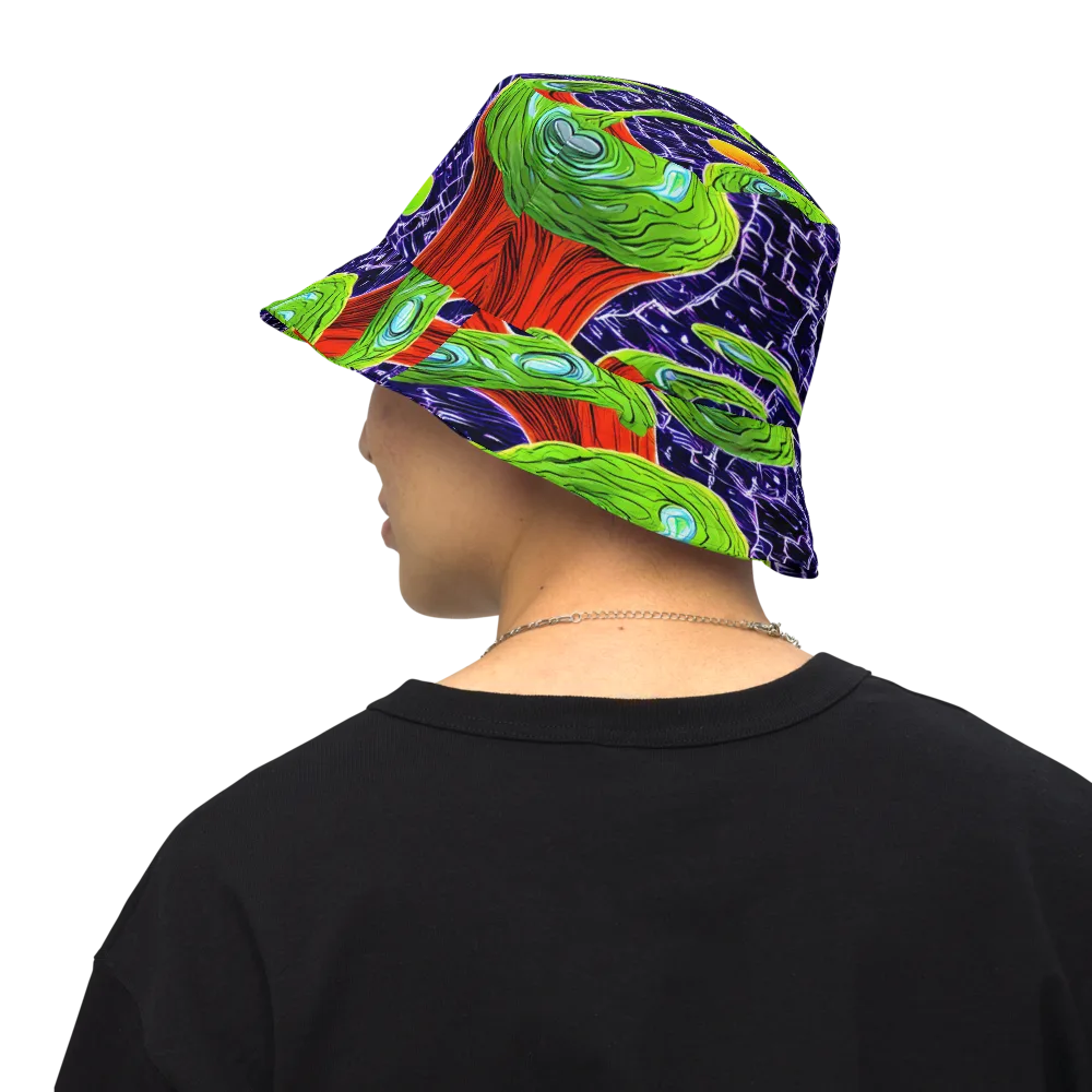 Psychedelic Grove on Reversible Bucket Hat — Back Inside