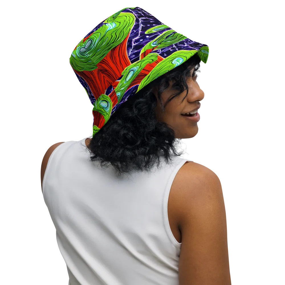 Psychedelic Grove on Reversible Bucket Hat — Right Outside