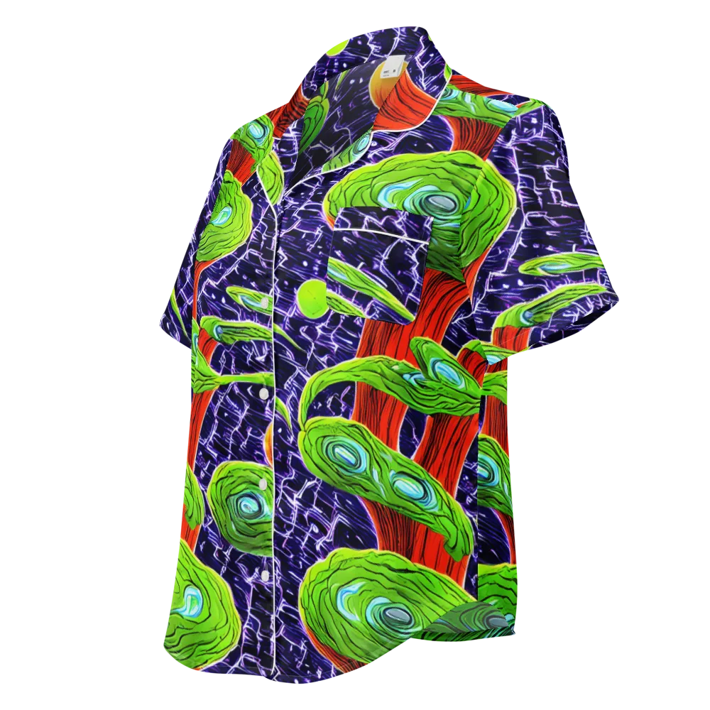 Psychedelic Grove on Women's Short Sleeve Pajama Top — Left Front