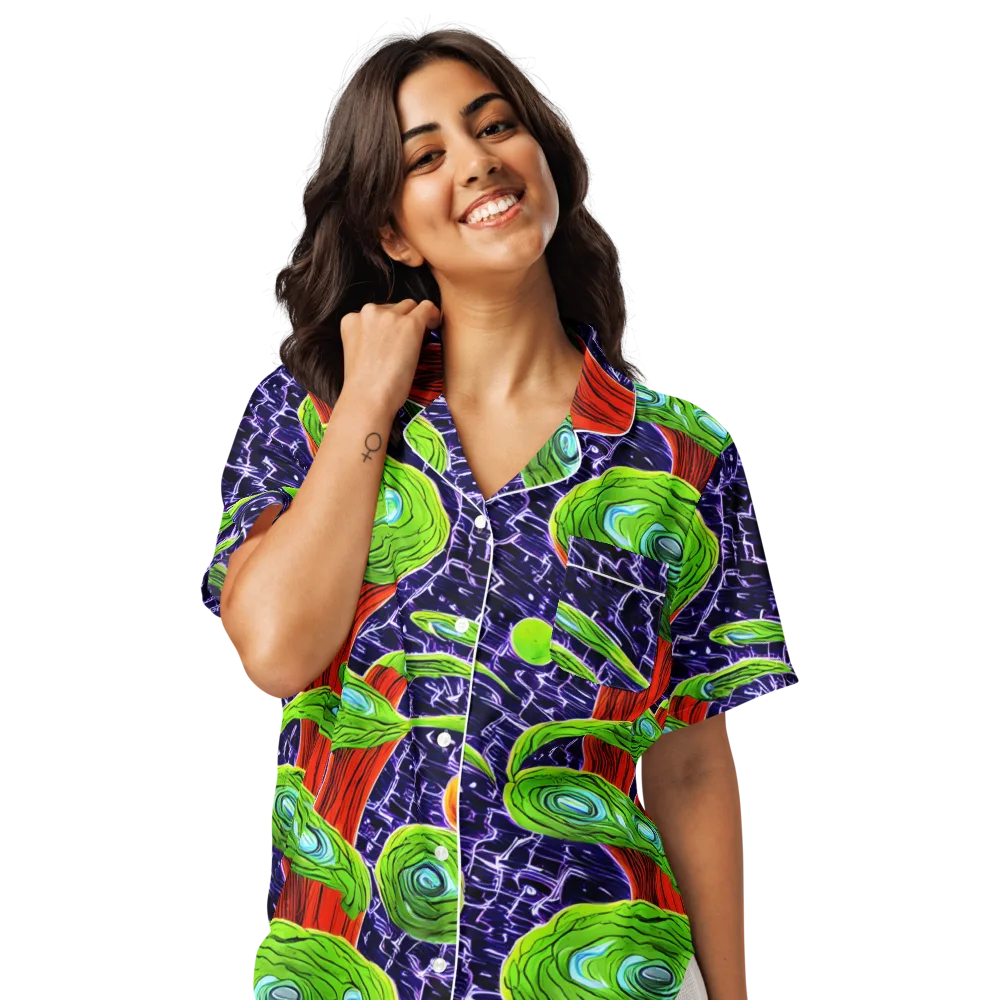 Psychedelic Grove on Women's Short Sleeve Pajama Top — Front