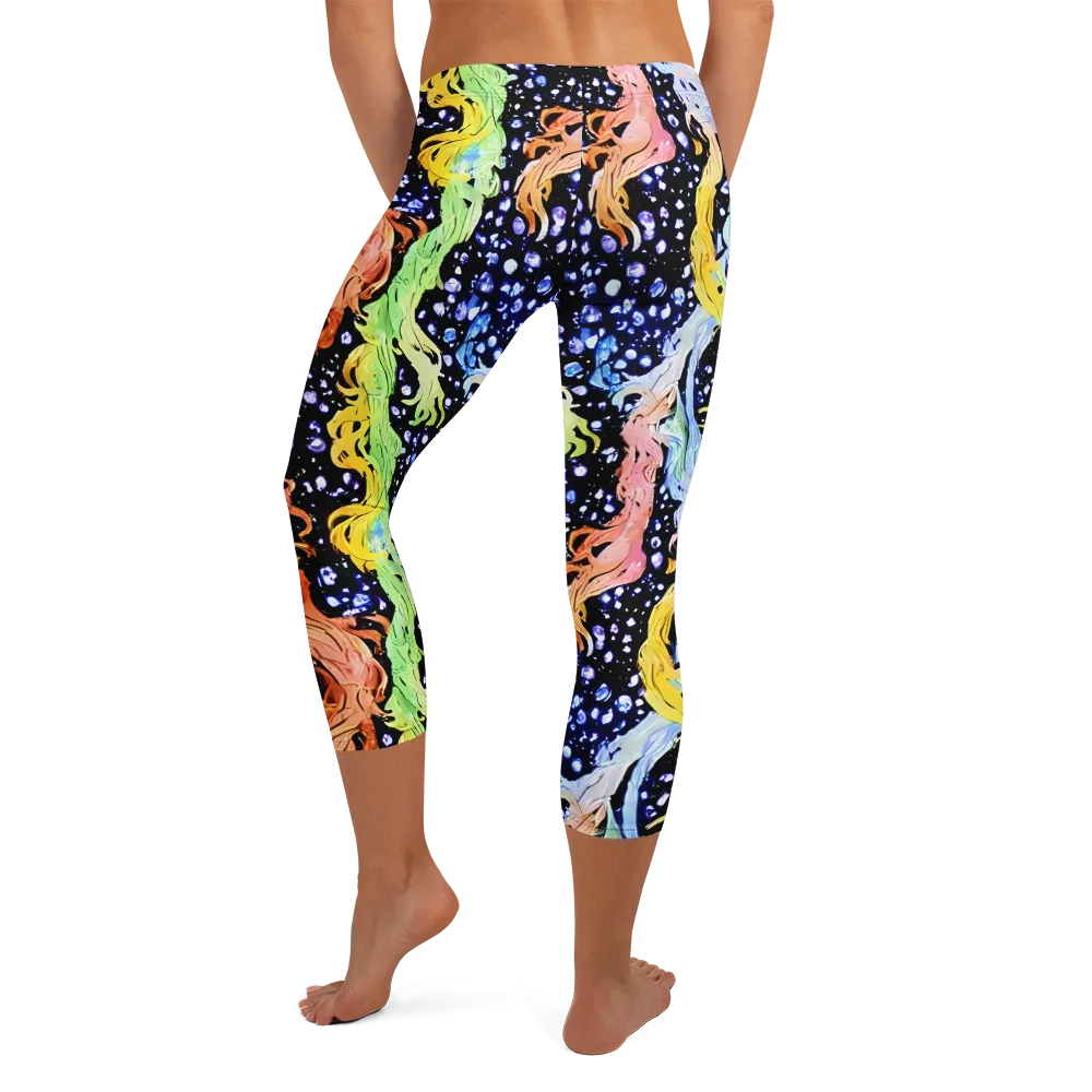Celestial Serenade on Capri Leggings — Back
