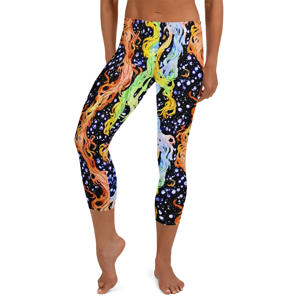 Celestial Serenade on Capri Leggings — Front