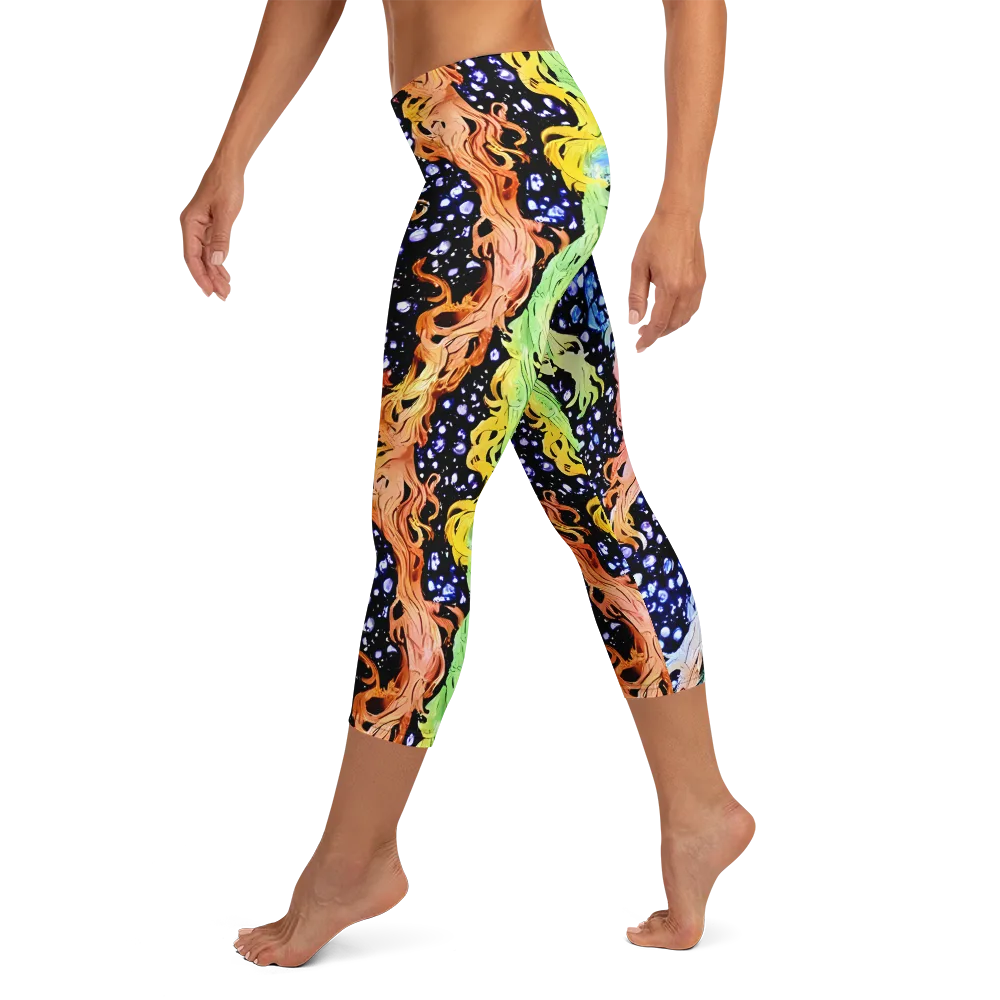 Celestial Serenade on Capri Leggings — Left