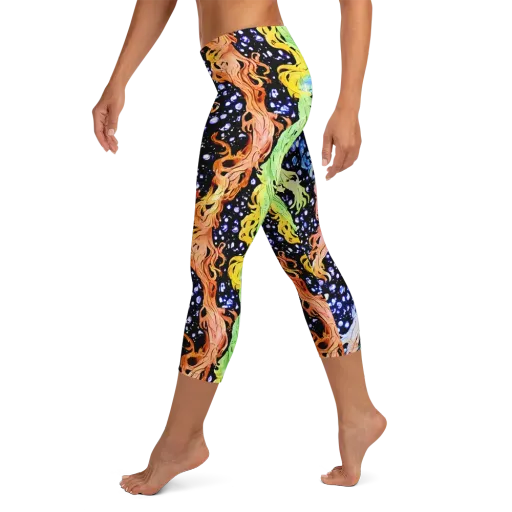 Celestial Serenade on a Capri Leggings
