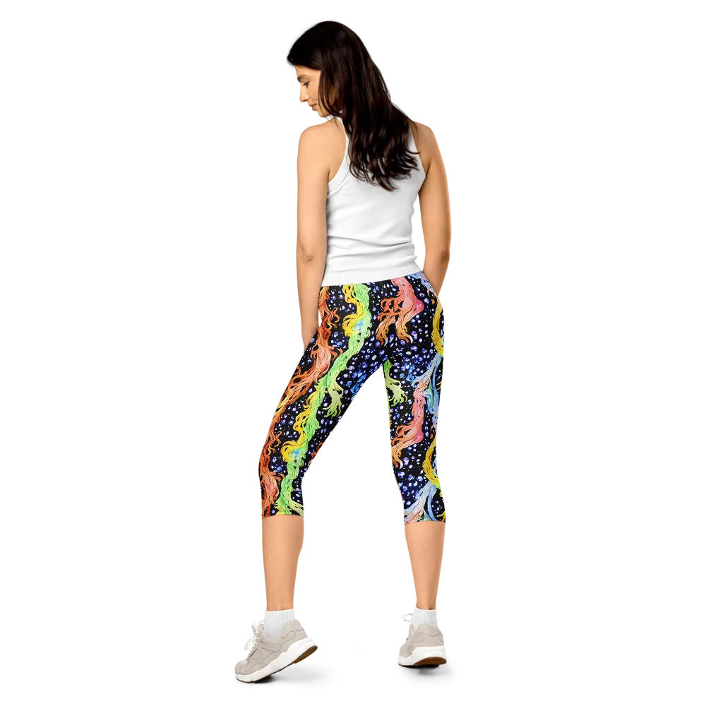 Celestial Serenade on Capri Leggings — Back