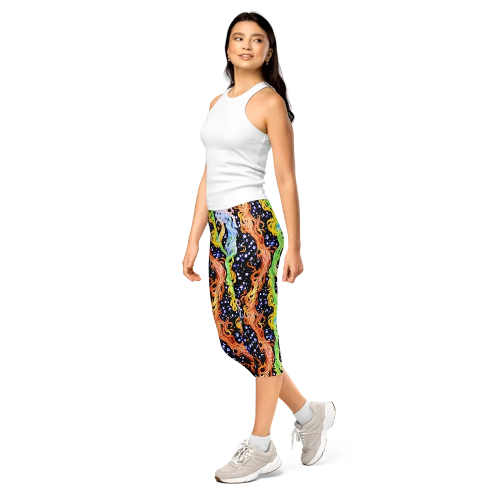 Celestial Serenade on Capri Leggings — Left Front