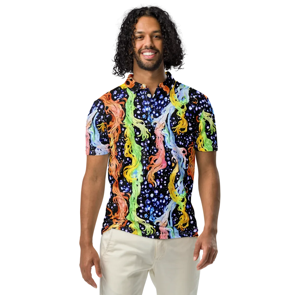 Celestial Serenade on Men's Slim Fit Polo Shirt — Front