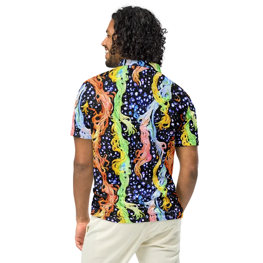 Celestial Serenade on Men's Slim Fit Polo Shirt — Back