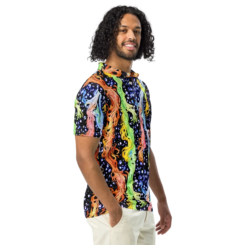 Celestial Serenade on Men's Slim Fit Polo Shirt — Right Front