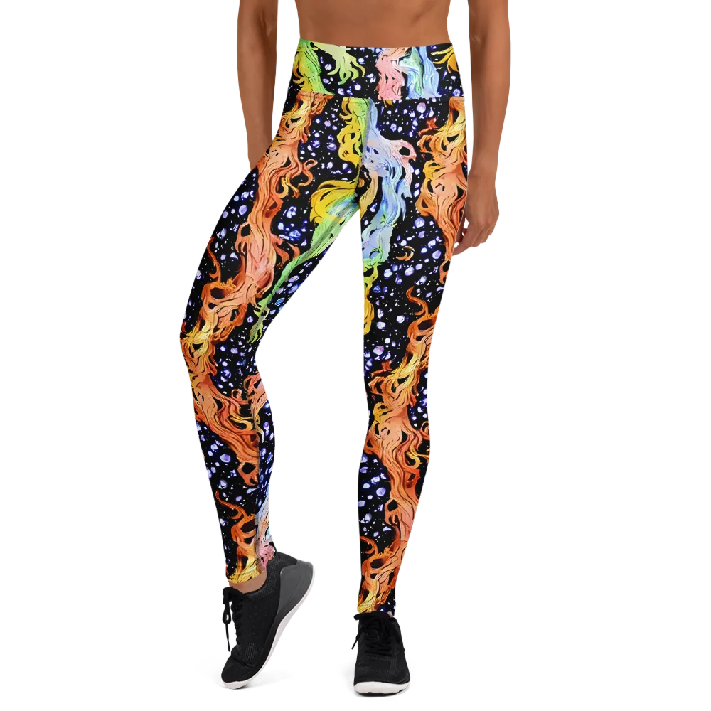 Celestial Serenade on Yoga Leggings — Front