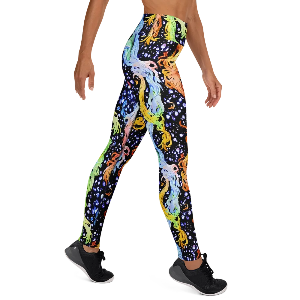 Celestial Serenade on Yoga Leggings — Right