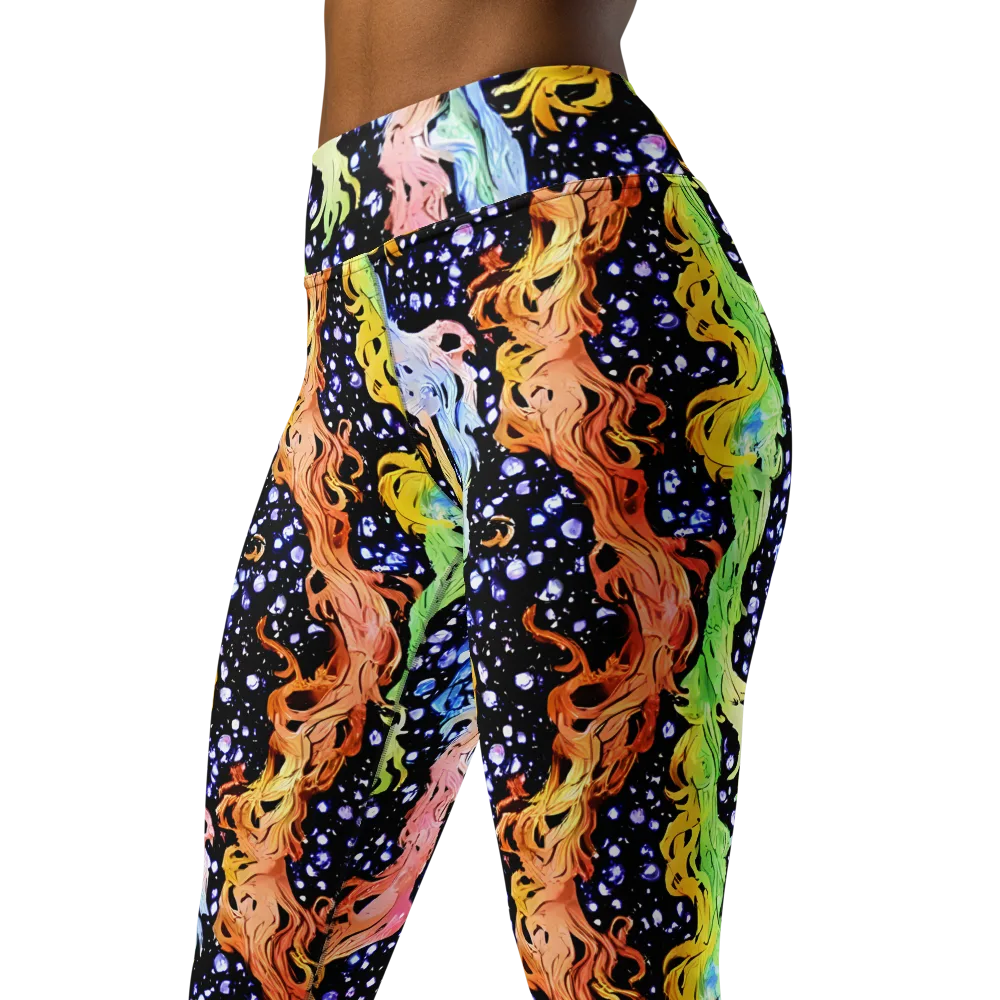 Celestial Serenade on Yoga Leggings — Left Front