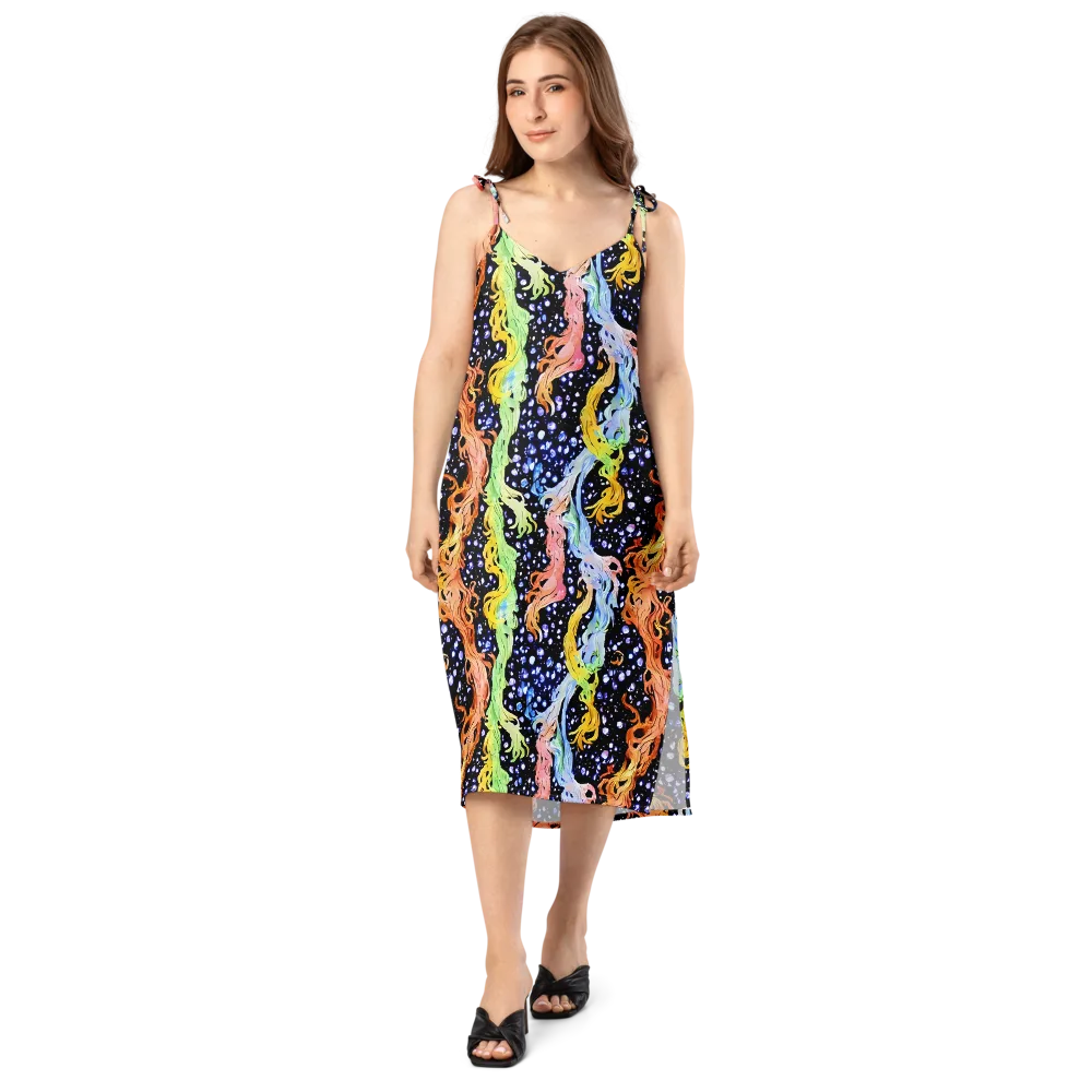 Celestial Serenade on Slip Dress — Front