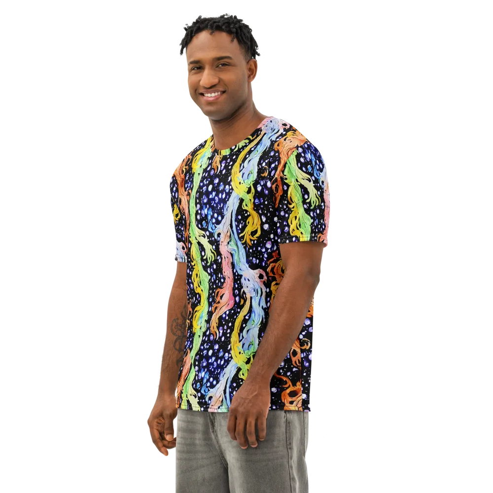 Celestial Serenade on Men's Cotton Crew Neck T-Shirt — Left Front