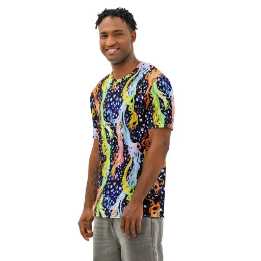 Celestial Serenade on a Men's Cotton Crew Neck T-Shirt