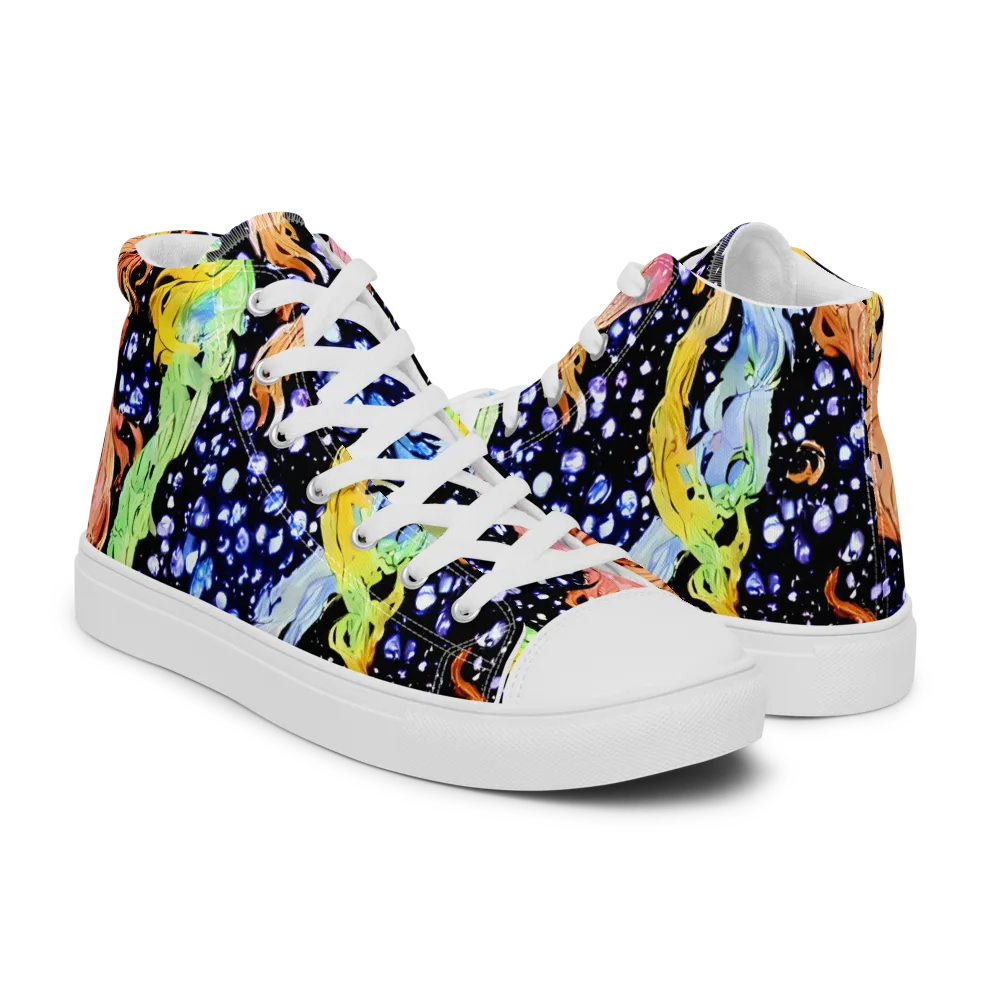 Celestial Serenade on Men's High Top Canvas Shoes — Right