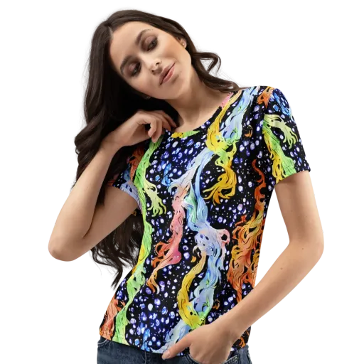 Celestial Serenade on a Women's Crew Neck T-Shirt