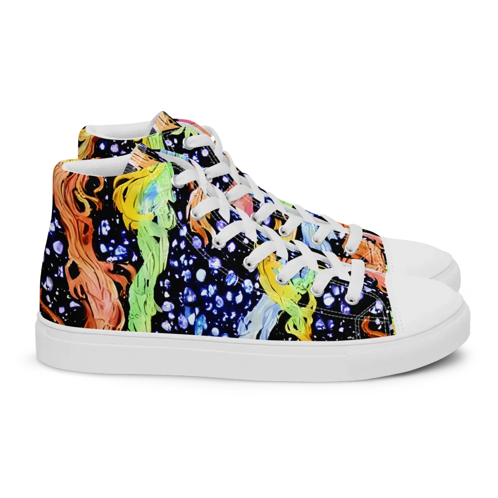 Celestial Serenade on Women's High Top Canvas Shoes — Right