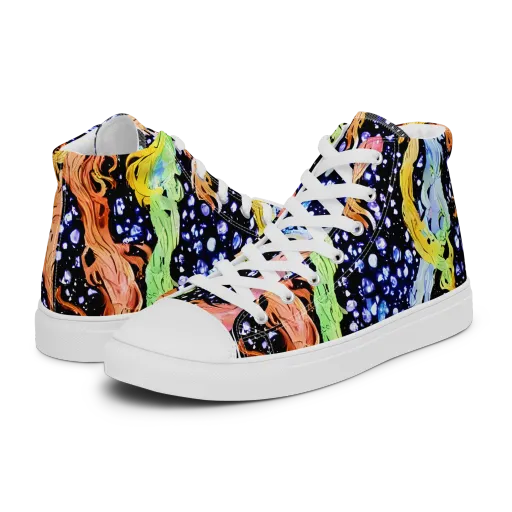 Celestial Serenade on a Women's High Top Canvas Shoes