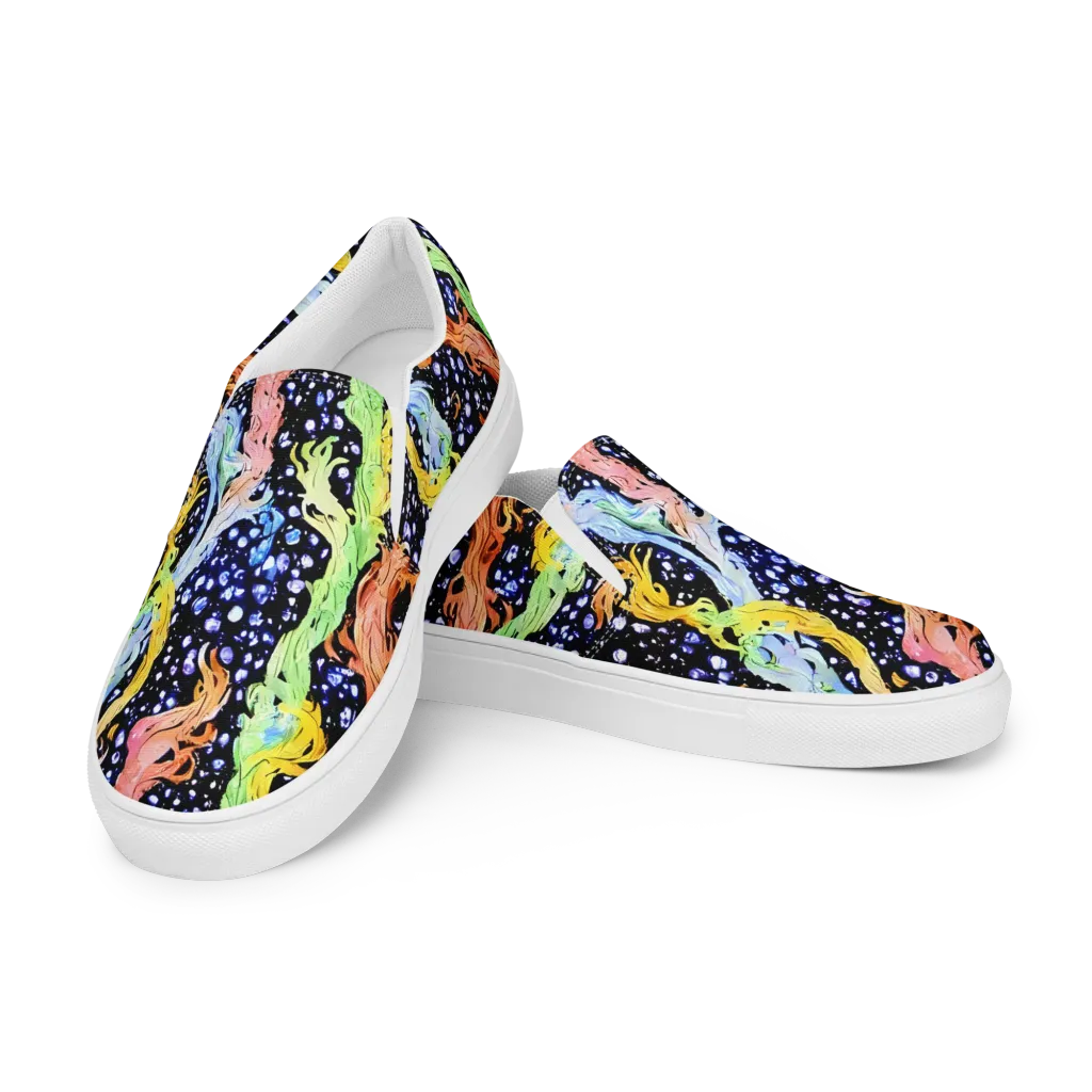 Celestial Serenade on Men's Slip-On Canvas Shoes — Left Front