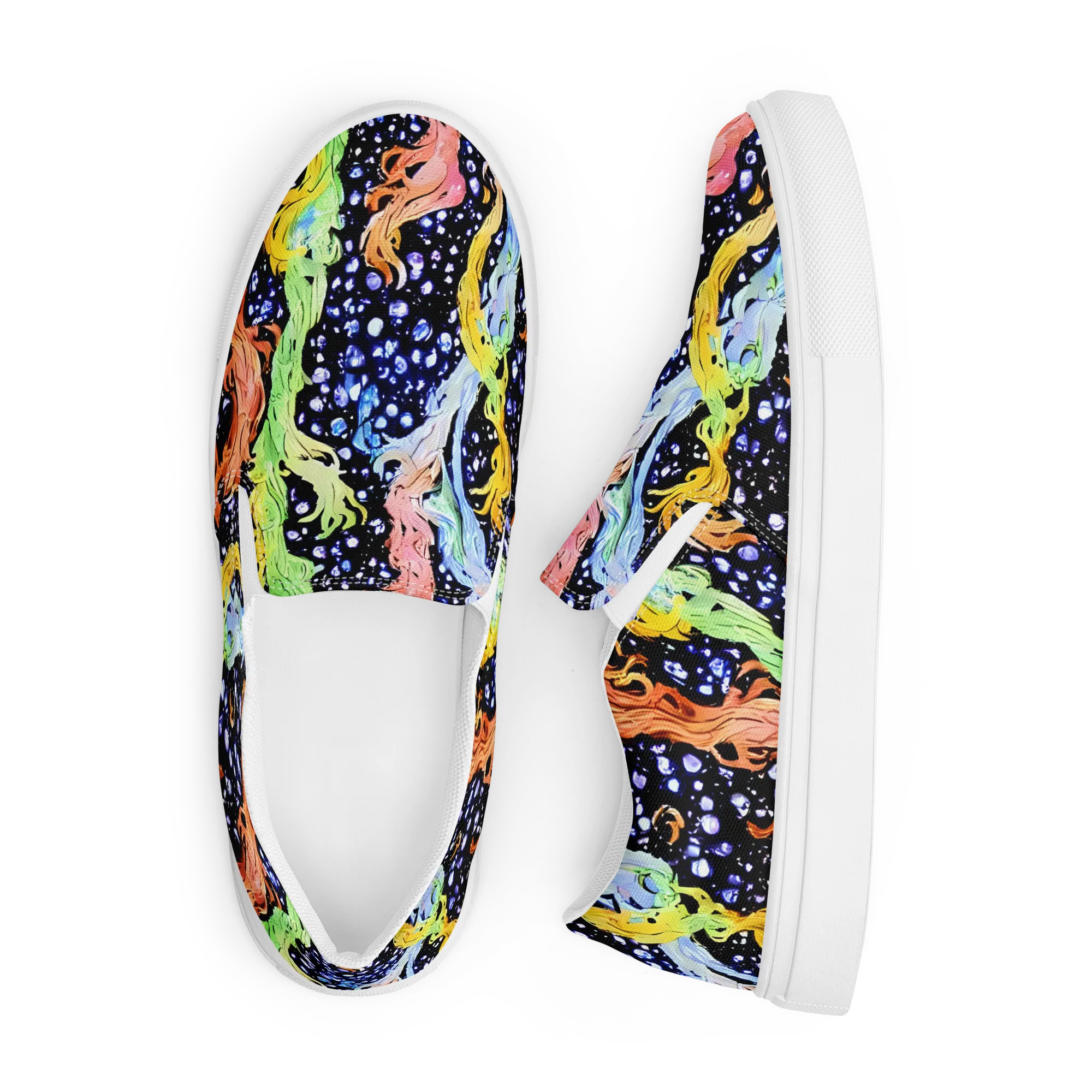 Celestial Serenade on Men's Slip-On Canvas Shoes — Front