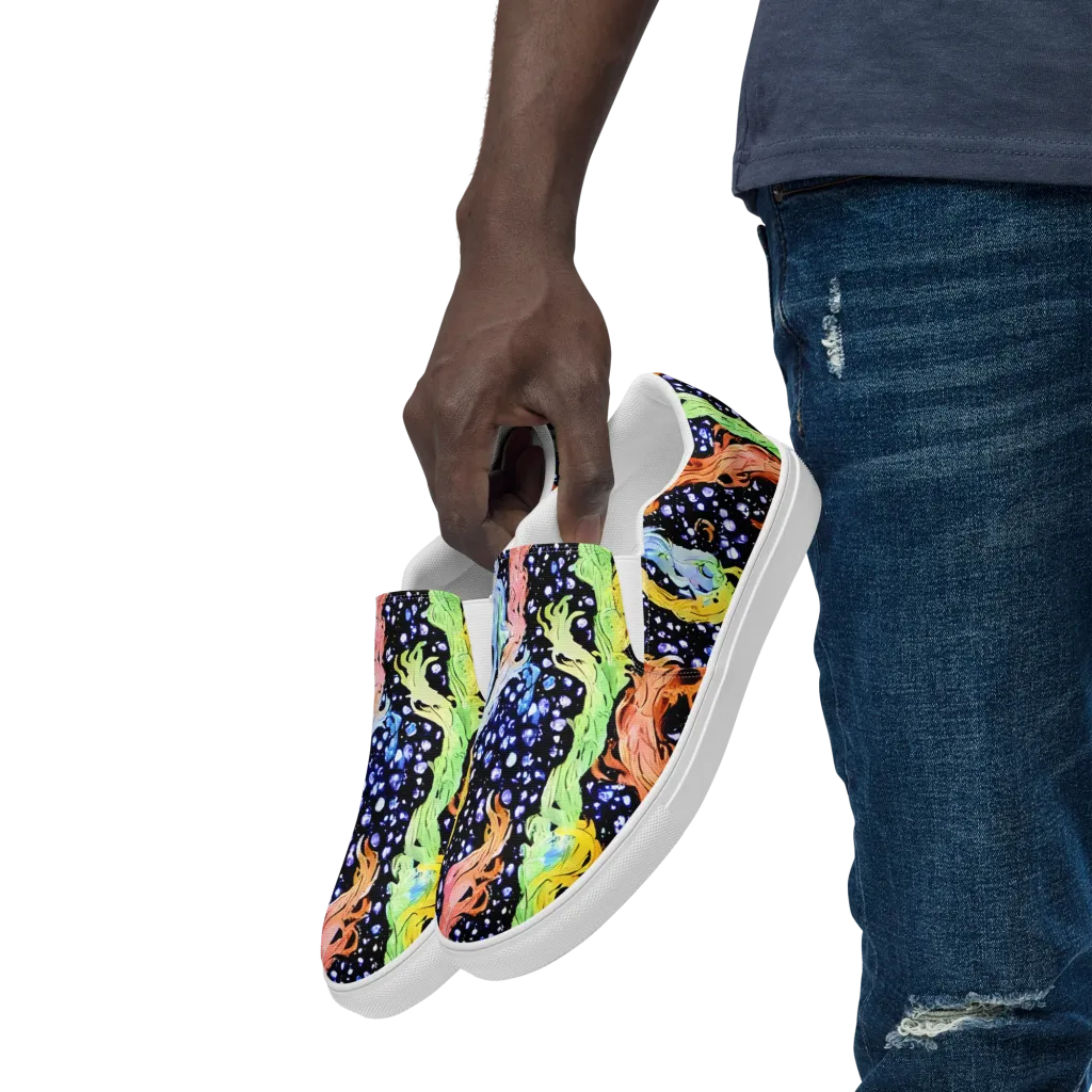 Celestial Serenade on Men's Slip-On Canvas Shoes — Left Front