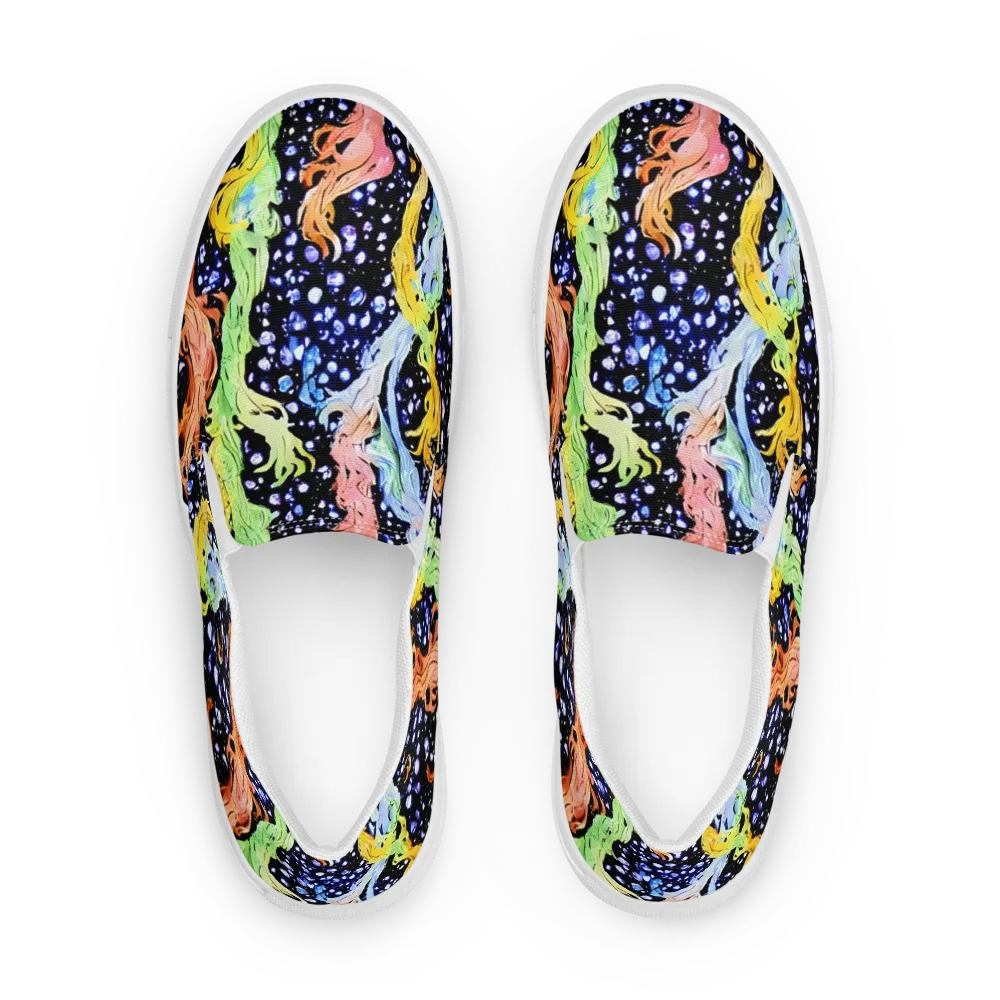 Celestial Serenade on Women's Slip-On Canvas Shoes — Front