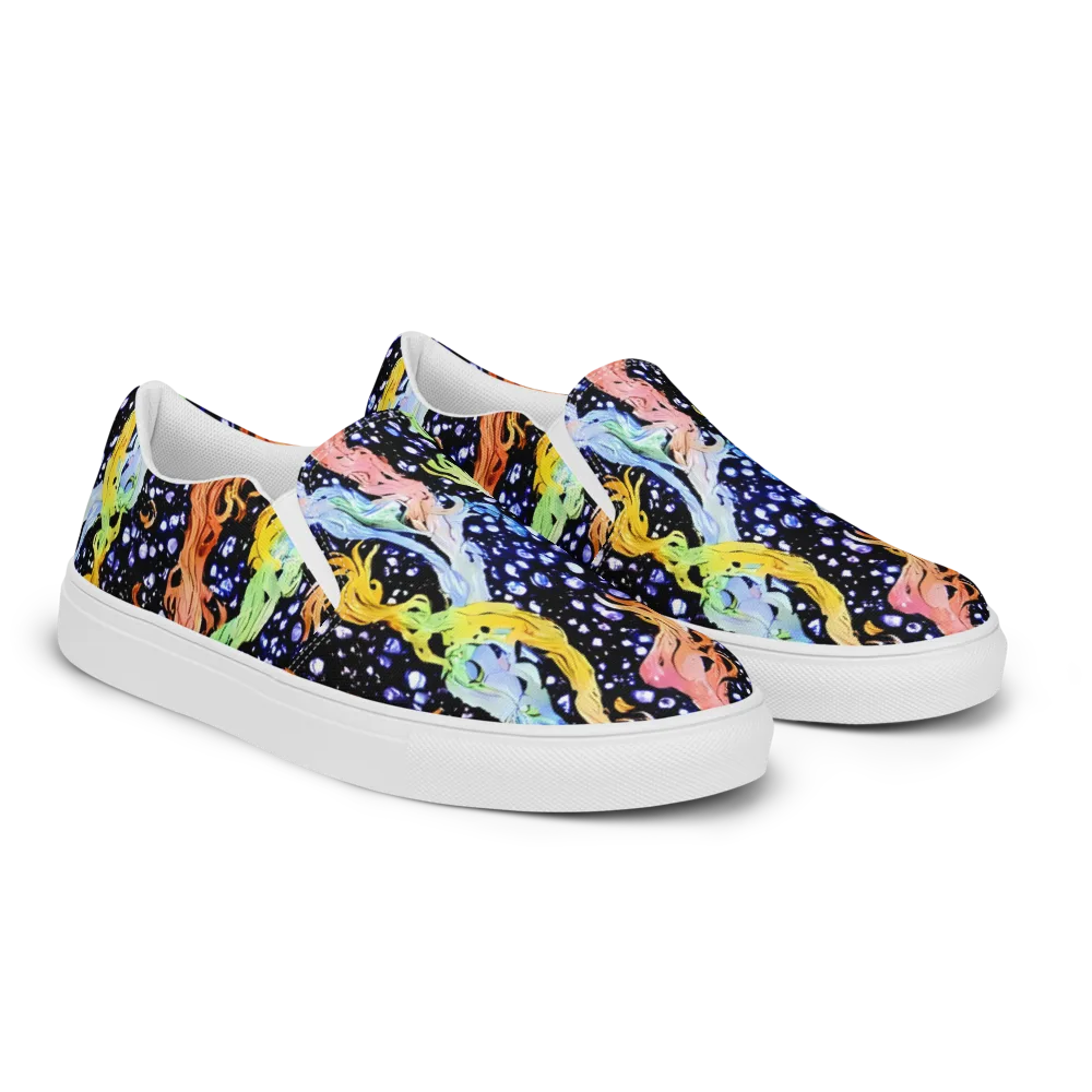 Celestial Serenade on Women's Slip-On Canvas Shoes — Right Front