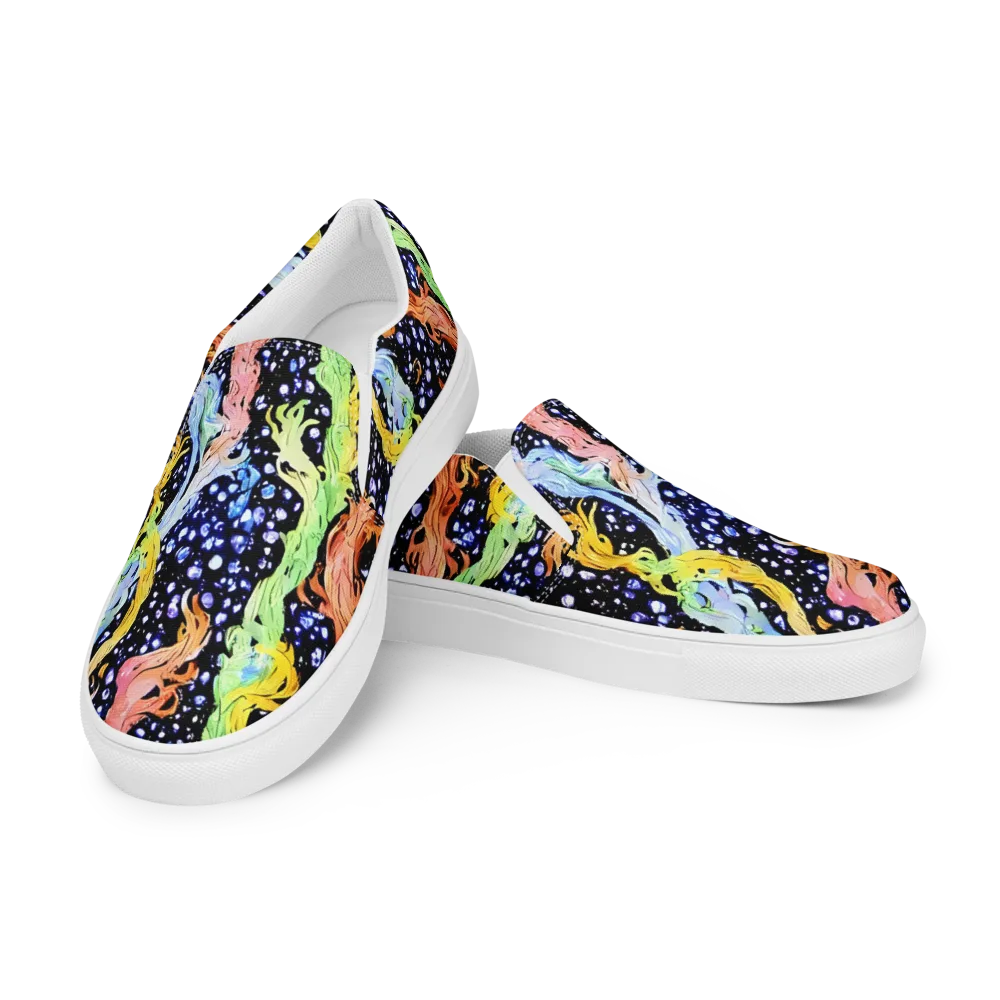 Celestial Serenade on Women's Slip-On Canvas Shoes — Left Front