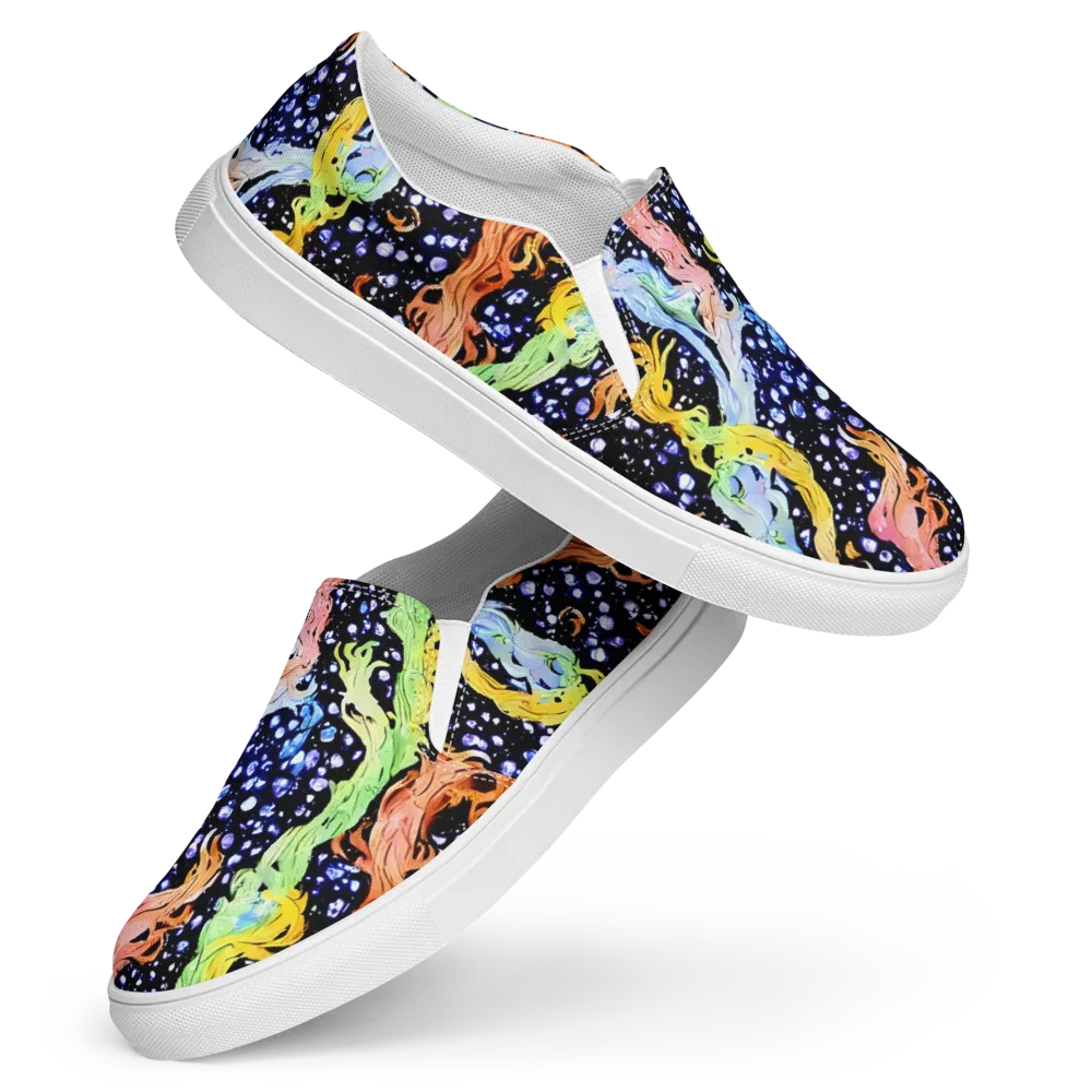 Celestial Serenade on Women's Slip-On Canvas Shoes — Front