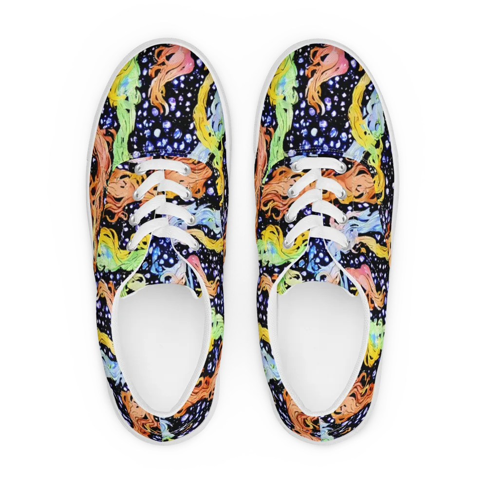 Celestial Serenade on Men's Lace-Up Canvas Shoes — Front