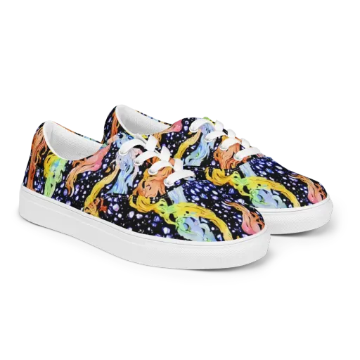 Celestial Serenade on a Men's Lace-Up Canvas Shoes