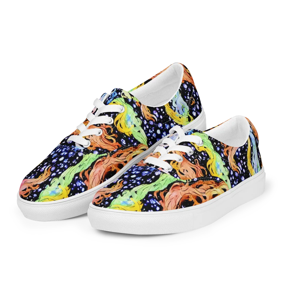Celestial Serenade on Men's Lace-Up Canvas Shoes — Left Front