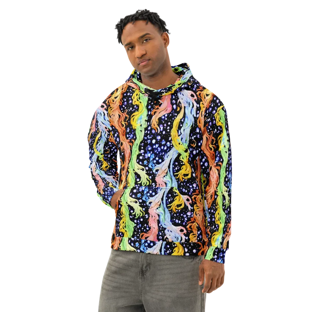 Celestial Serenade on Cotton Hoodie — Left Front
