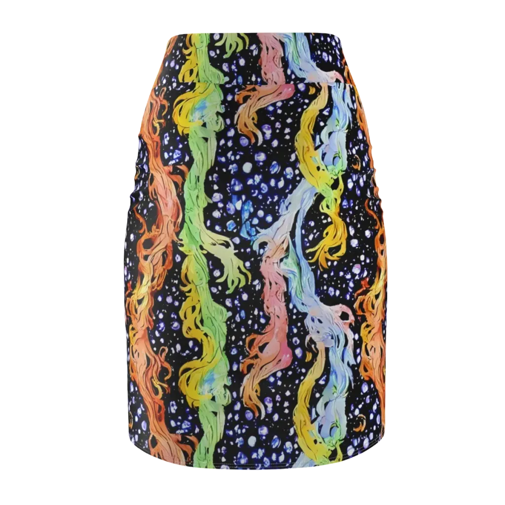 Celestial Serenade on Pencil Skirt — Back