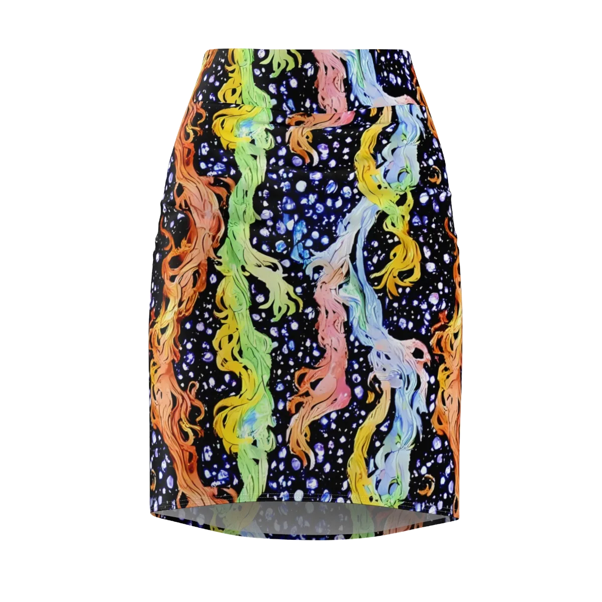 Celestial Serenade on Pencil Skirt — Front