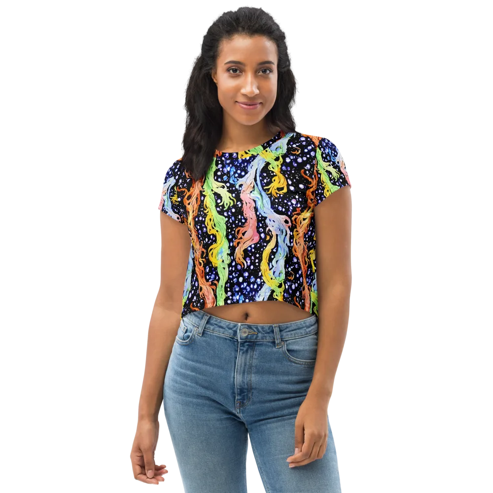 Celestial Serenade on Crop Tee — Front