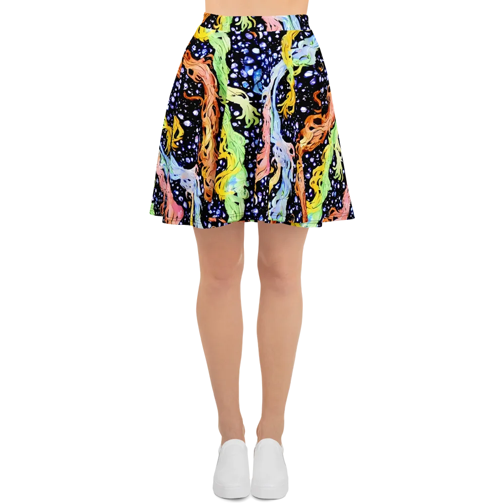Celestial Serenade on Skater Skirt — Front