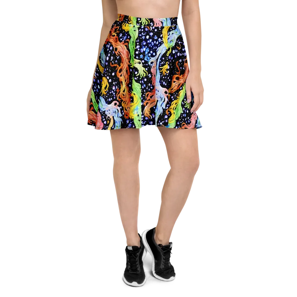 Celestial Serenade on Skater Skirt — Front