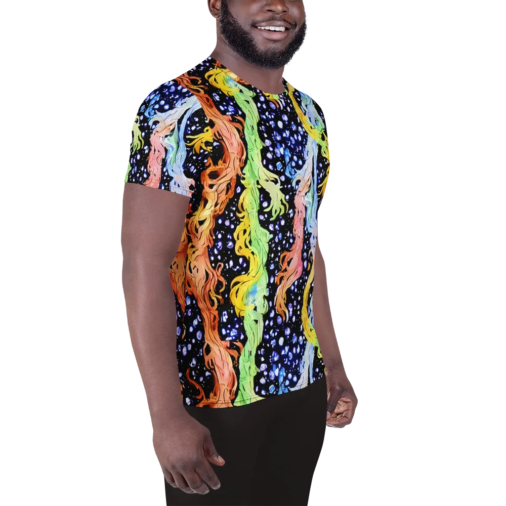 Celestial Serenade on Men's Athletic T-Shirt — Right