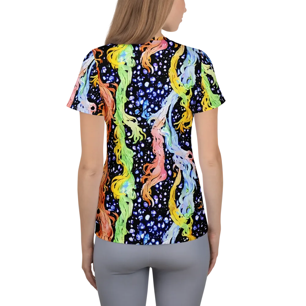 Celestial Serenade on Women's Athletic T-Shirt — Back