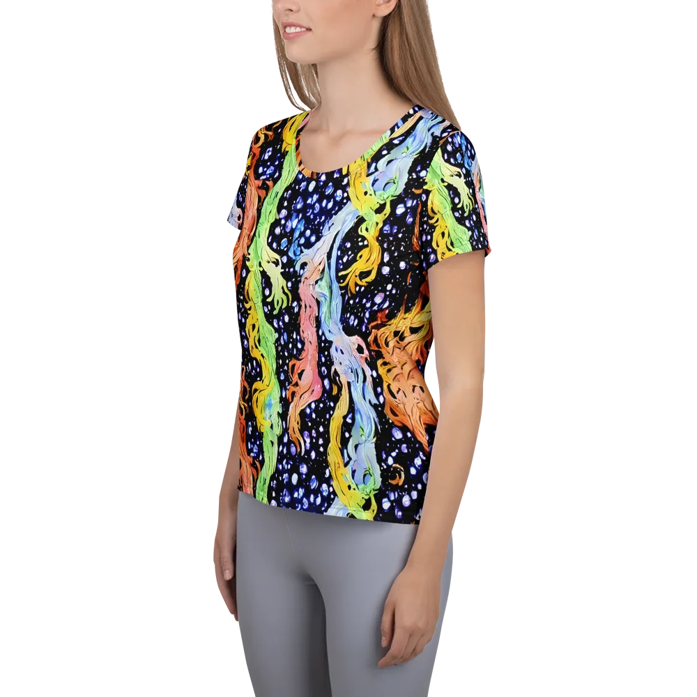 Celestial Serenade on Women's Athletic T-Shirt — Left